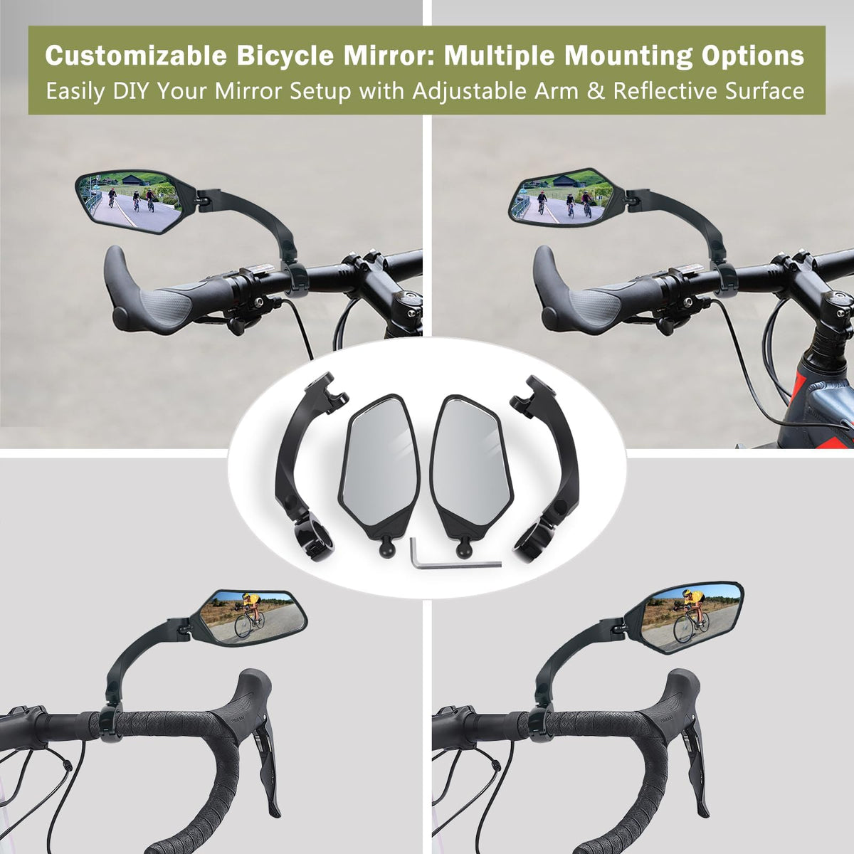 Adjustable Handlebar Bike Mirrors