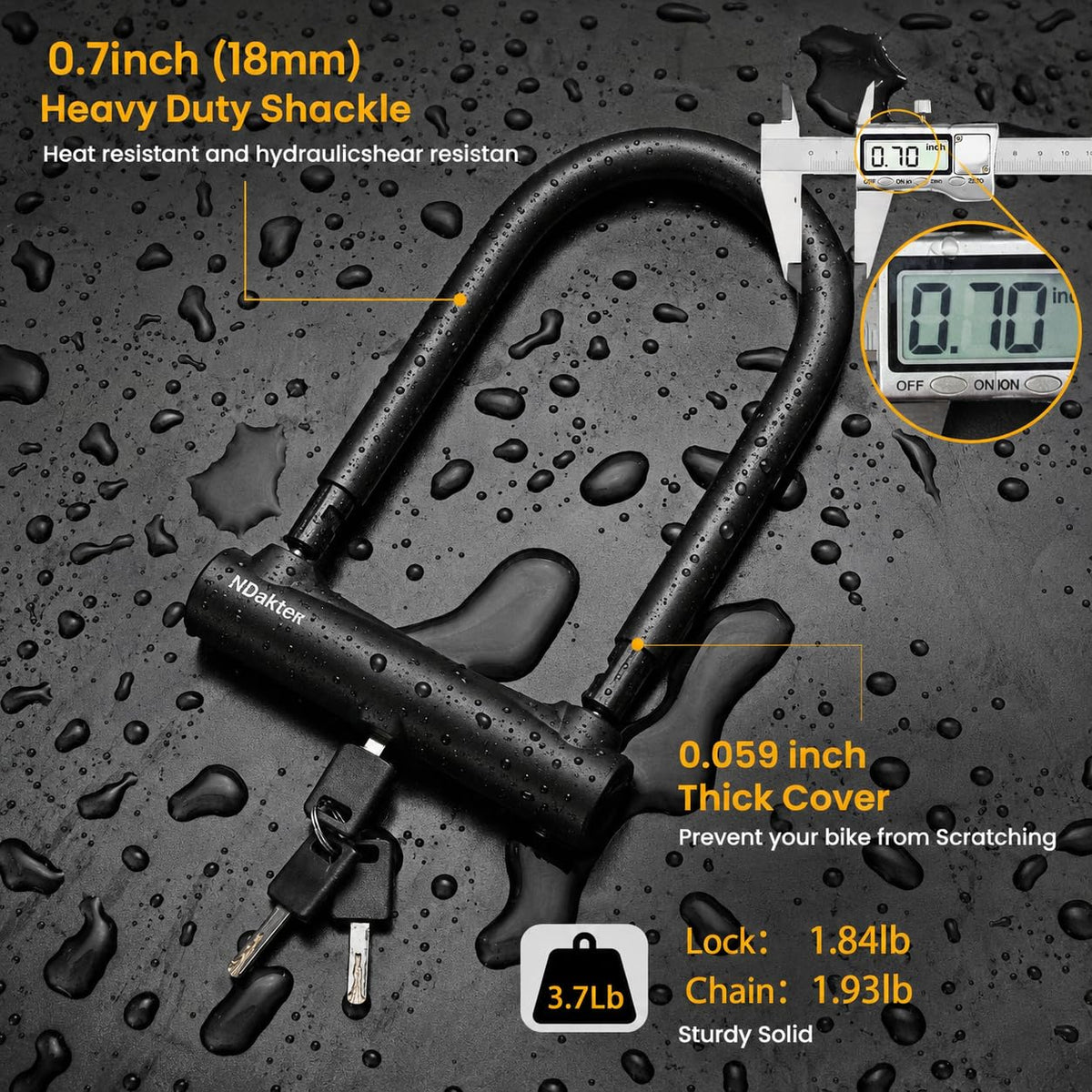 Heavy-Duty U-Lock & Chain Set