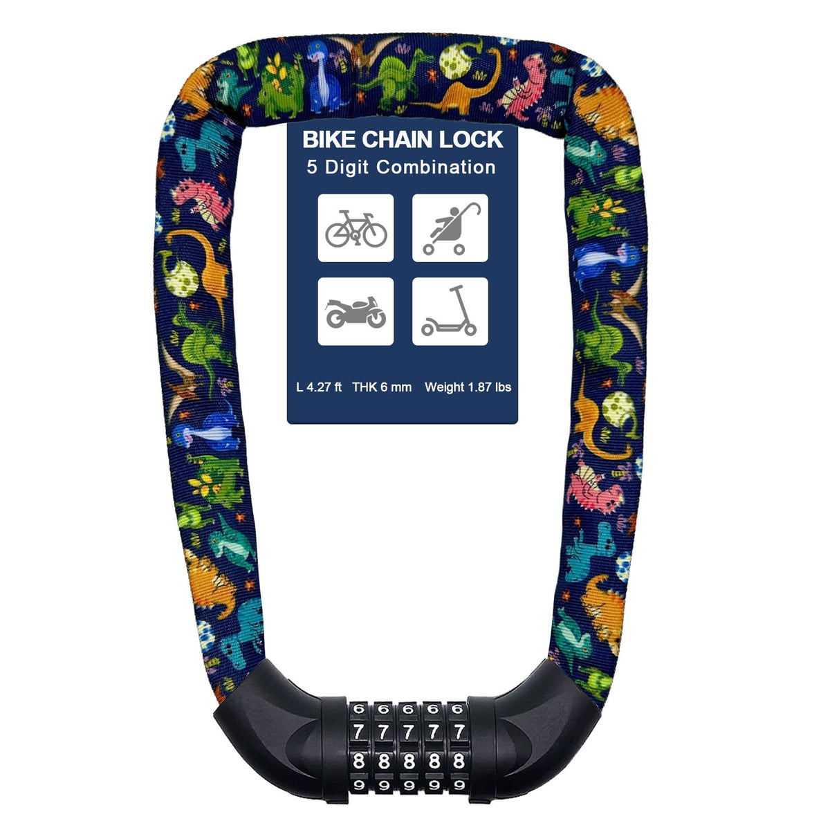 5-Digit Combination Chain Lock